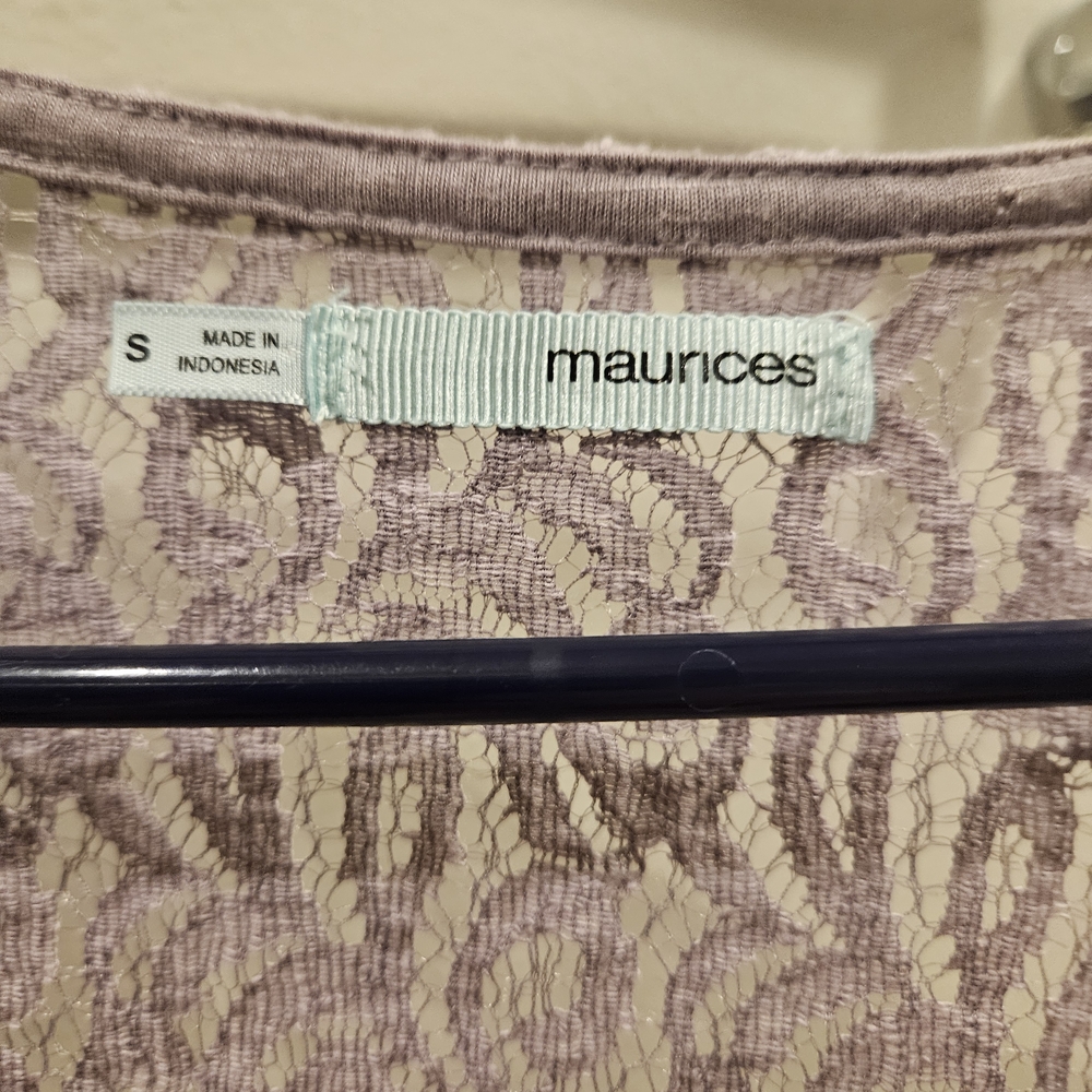 Maurices Lavender Lace Lightweight Summer Cardigan Small